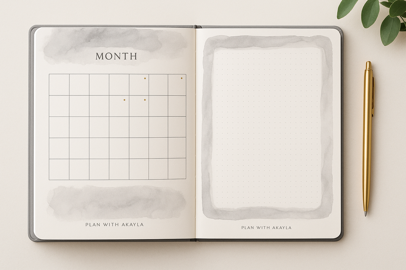Bullet Journal interior pages coordinating with cover design